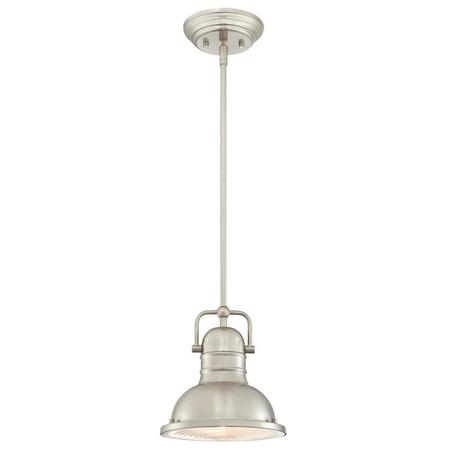 WESTINGHOUSE One-Light Dim LED Indoor Mini Pendant Boswell Brsd Nkl Frstd Acrylic 6334600